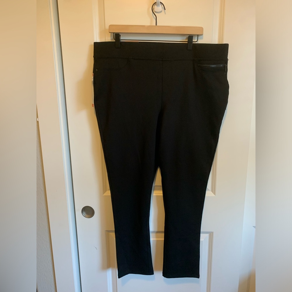 NWT DKNY Womens Black Pants Plus Size XXL (20) False Pockets Dress Pants